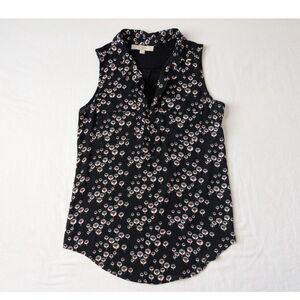 Loft Blouse Womens Small Floral Sleeveless Loose Fit‎ Dressy Casual Top